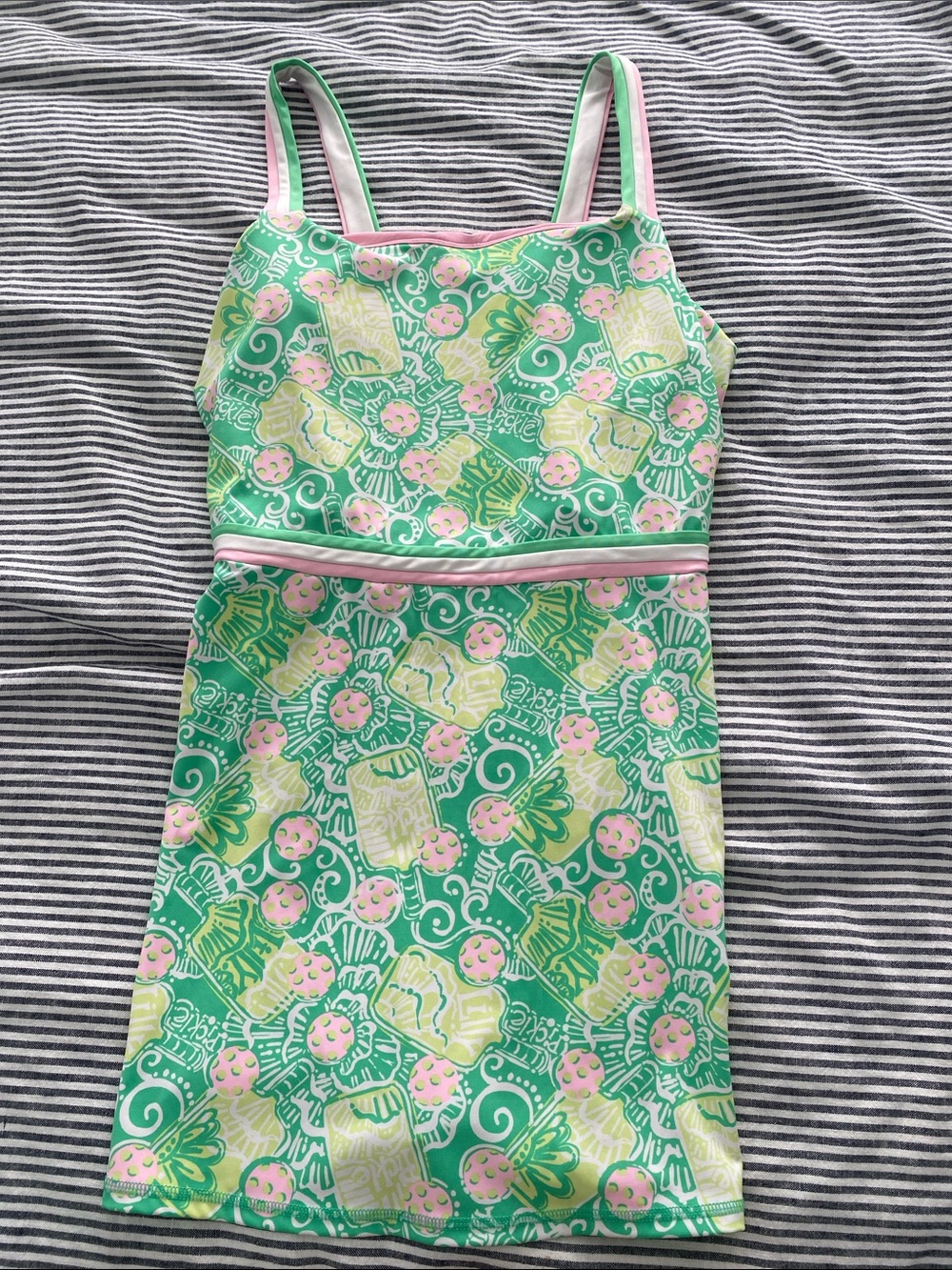 Lilly Pulitzer Green Pink Yellow Floral Tank Dress